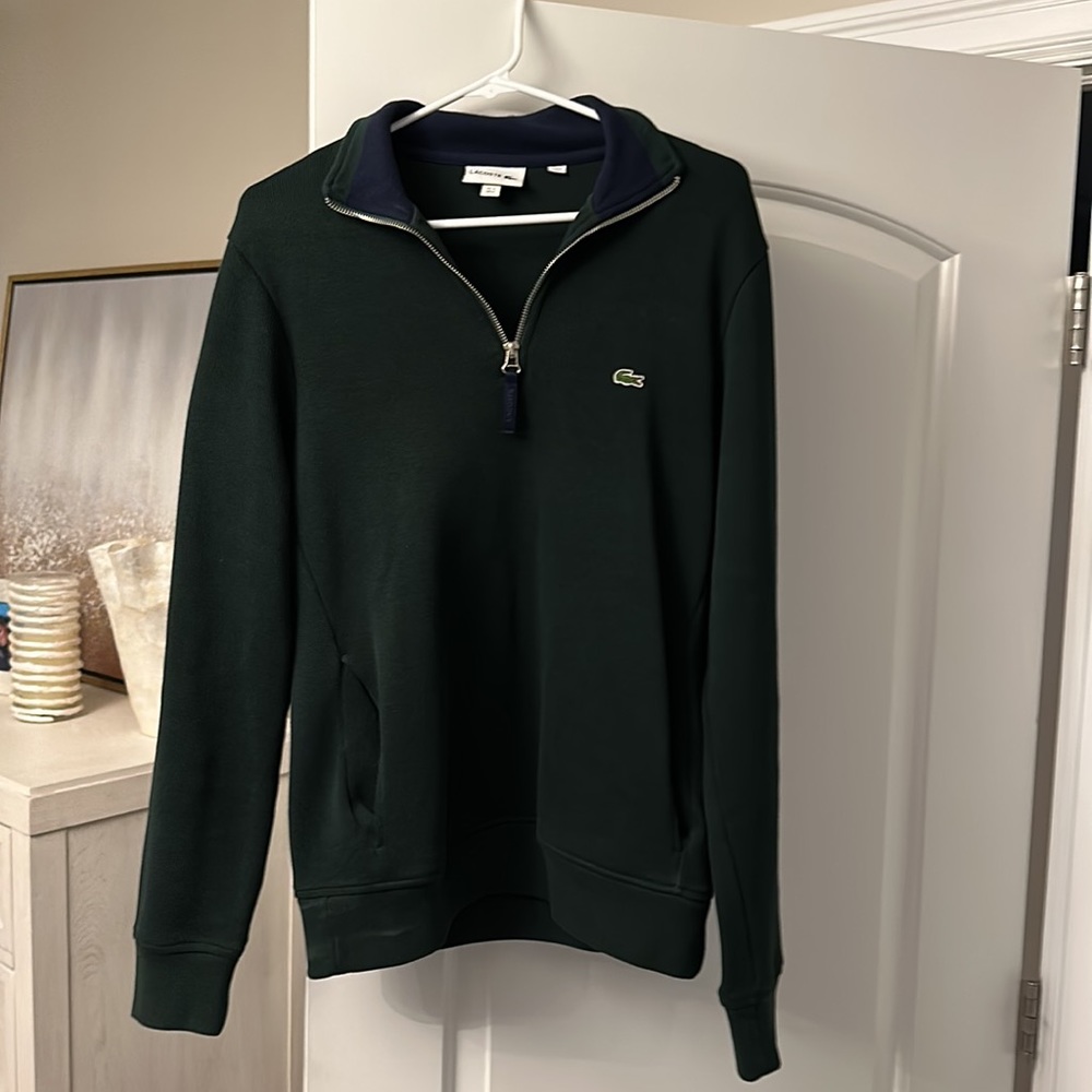 Lacoste Dark Green Zip Up Sweater